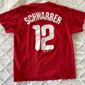 Philadelphia Phillies Red Kyle Schwarber #12 Men's Short-Sleeve Tee red large